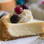 Classic Cheesecake: The Ultimate Delight You Can't Resist 3 Classic Cheesecake Slices on a Decorative Plate