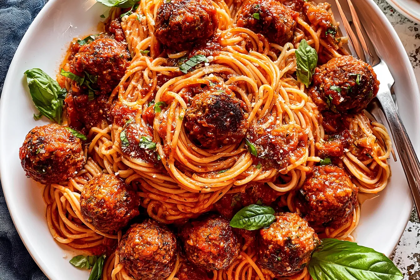 Classic Spaghetti and Meatballs: A Delicious Family Favorite Classic Spaghetti and Meatballs on a Plate