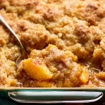 Fresh Peach Cobbler in a Baking Dish