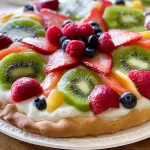 Colorful Fruit Pizza Ready to Serve