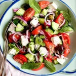 Delicious Greek Salad with Fresh Vegetables and Feta