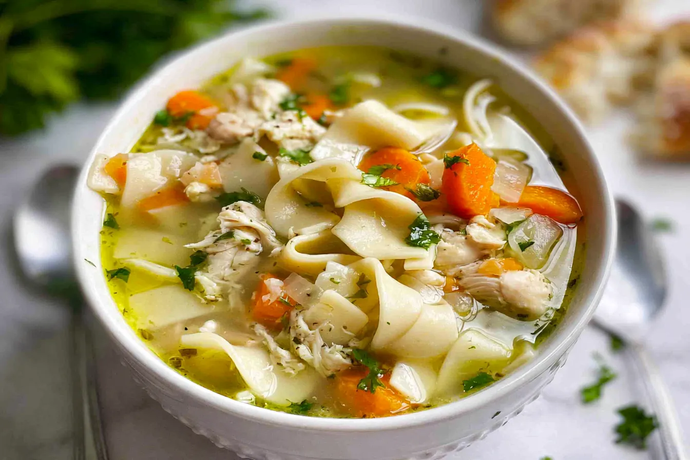 Homemade Chicken Noodle Soup Bowl