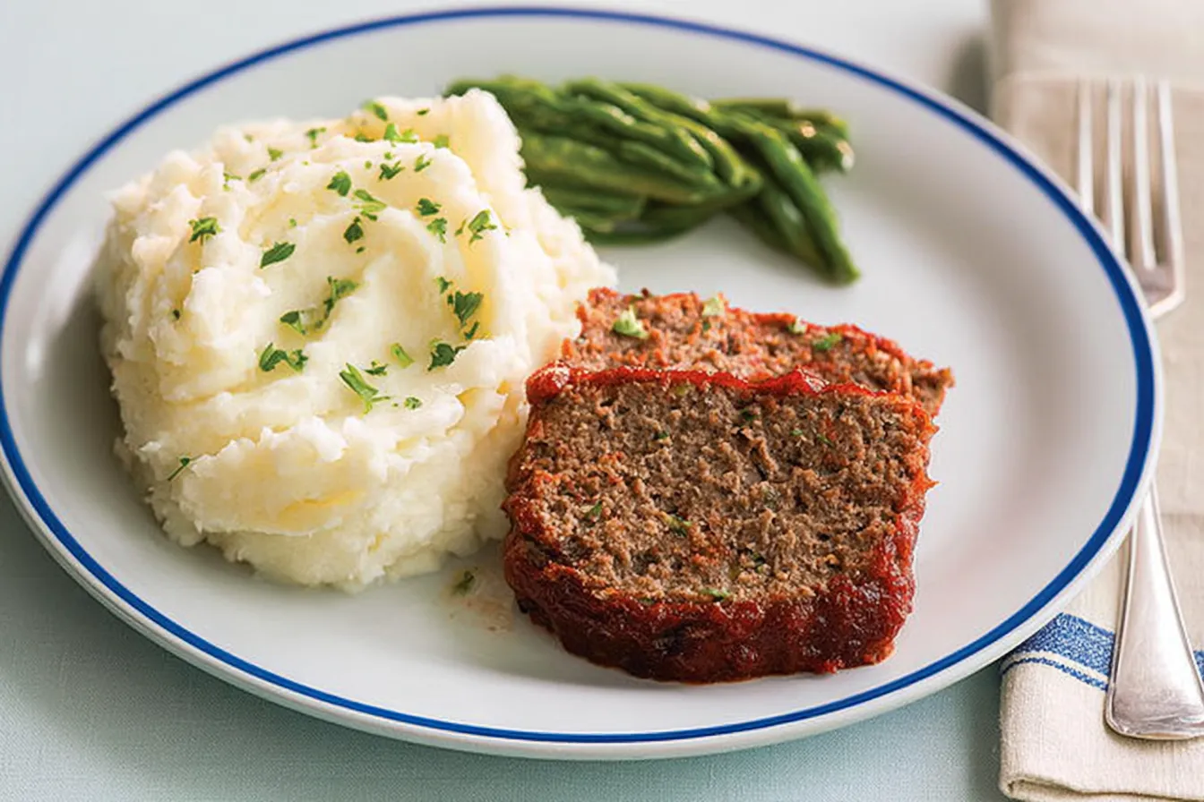 Meatloaf with Mashed Potatoes: A Comforting Delight 2 Meatloaf with Mashed Potatoes
