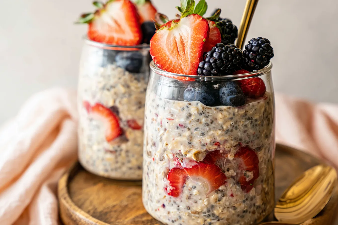 Overnight Oats with Berries: A Deliciously Healthy Start 2 Overnight Oats with Berries