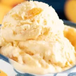 Delicious Peach Ice Cream in a Bowl