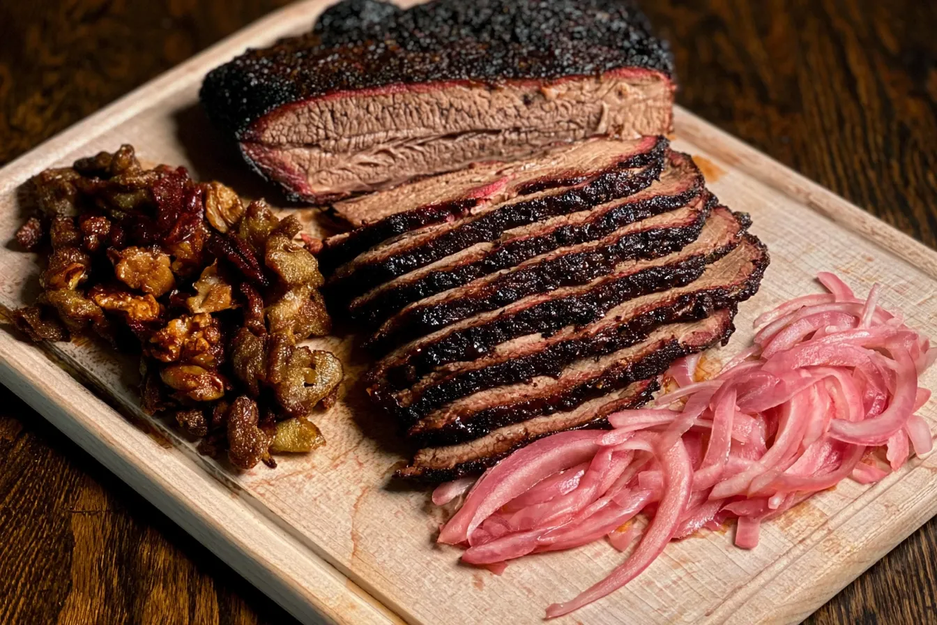 Smoked Beef Brisket: The Ultimate Flavor Explosion! Delicious Smoked Beef Brisket on Wooden Cutting Board