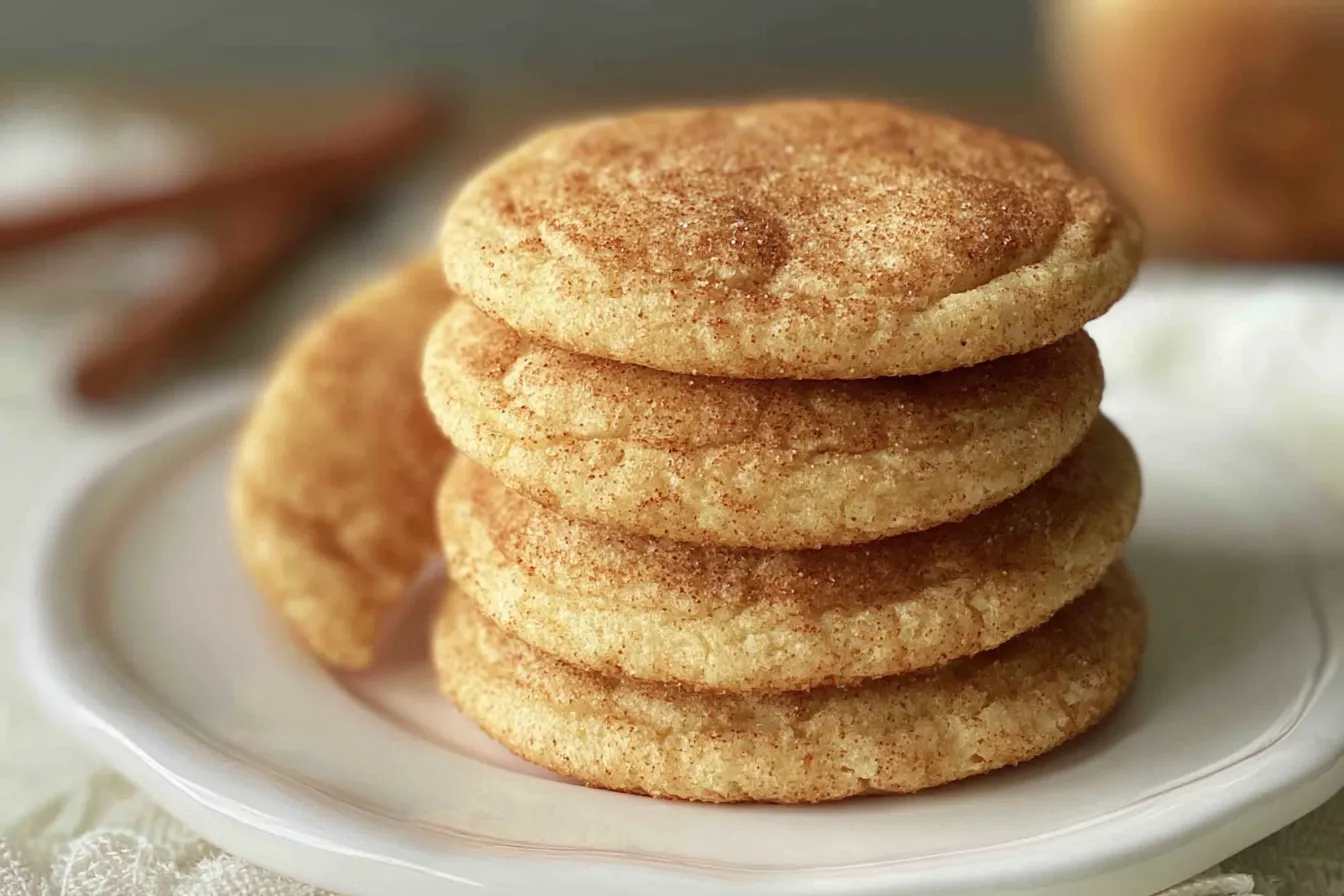 Freshly Baked Snickerdoodle Cookies on a Plate