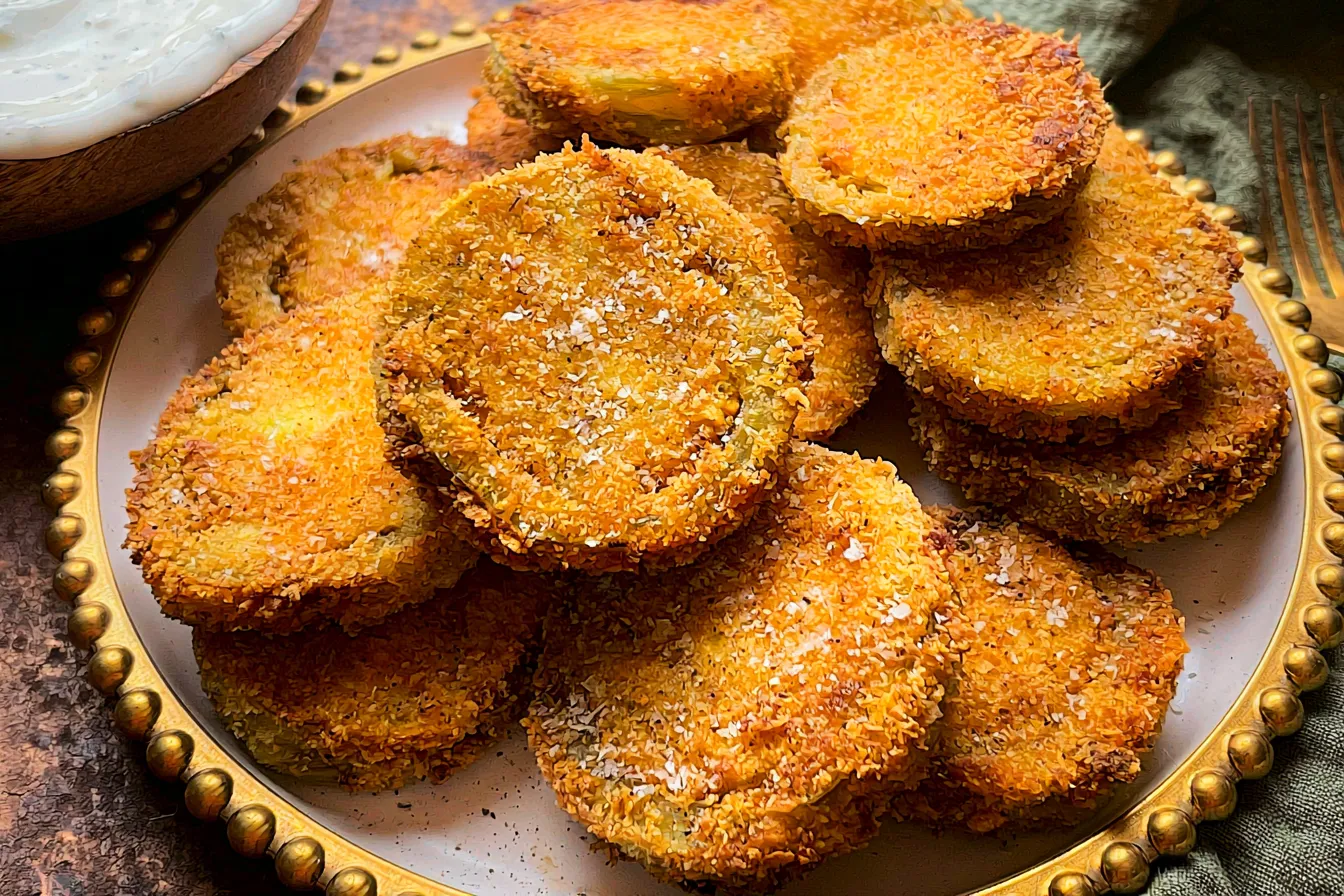 Southern Fried Green Tomatoes - A Delicious Favorite! Southern Fried Green Tomatoes Plated Deliciously