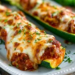 Stuffed Zucchini Boats Ready to Serve
