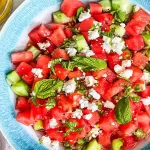 Refreshing Watermelon Feta Salad with Mint Garnish