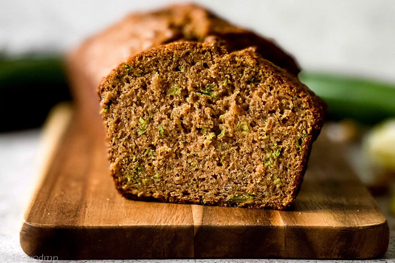 Zucchini Bread: Deliciously Moist and Perfect for Any Day 1 Freshly Baked Zucchini Bread on a Wooden Board