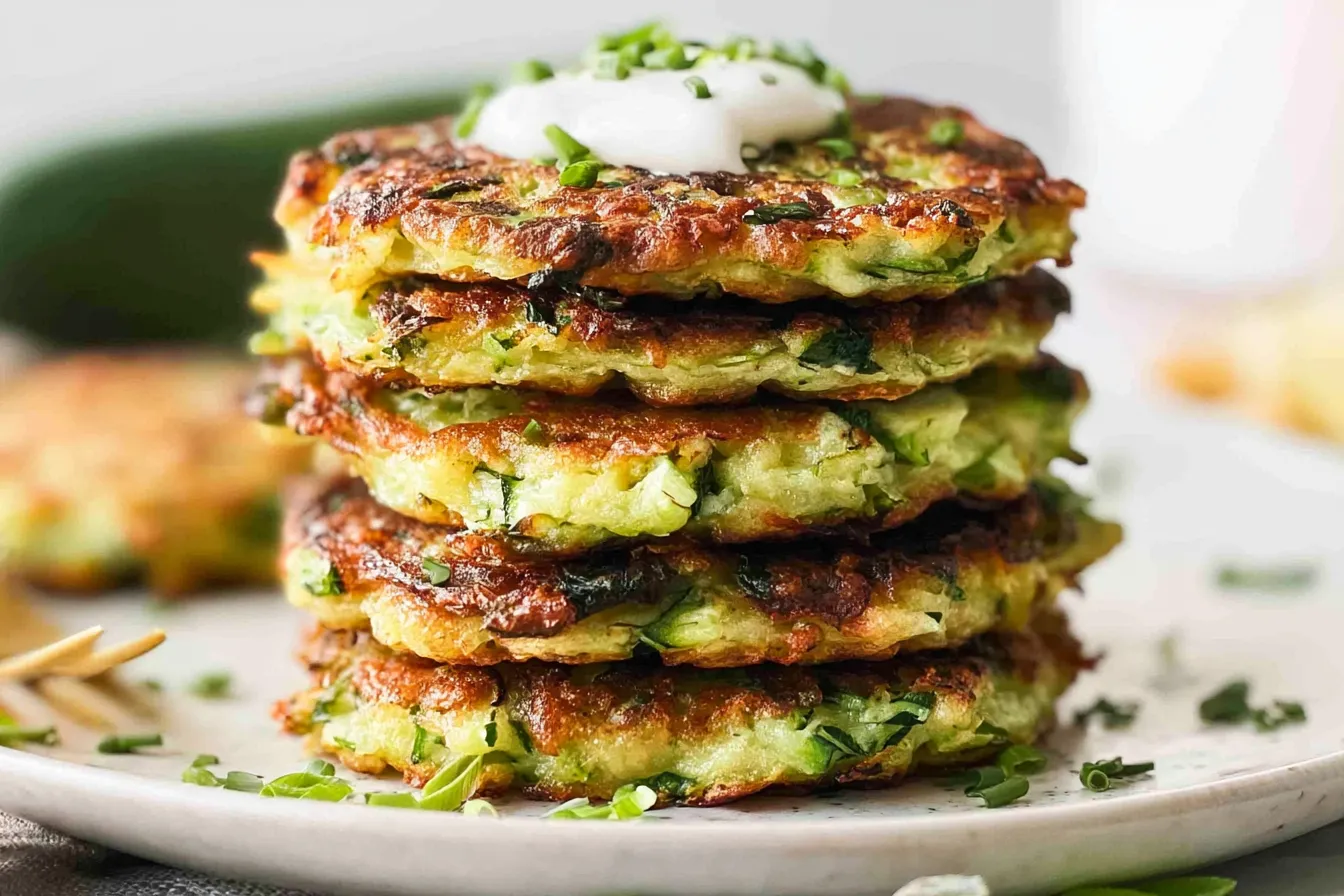 Crispy Zucchini Fritters Ready to Serve