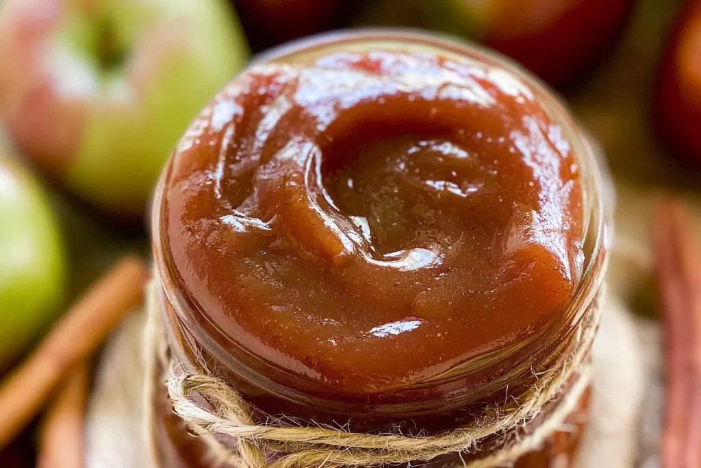 Homemade Apple Butter in a Jar