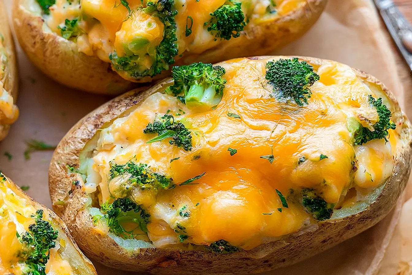 Broccoli Cheddar Stuffed Baked Potatoes: Pure Comfort Food 2 Broccoli Cheddar Stuffed Baked Potatoes