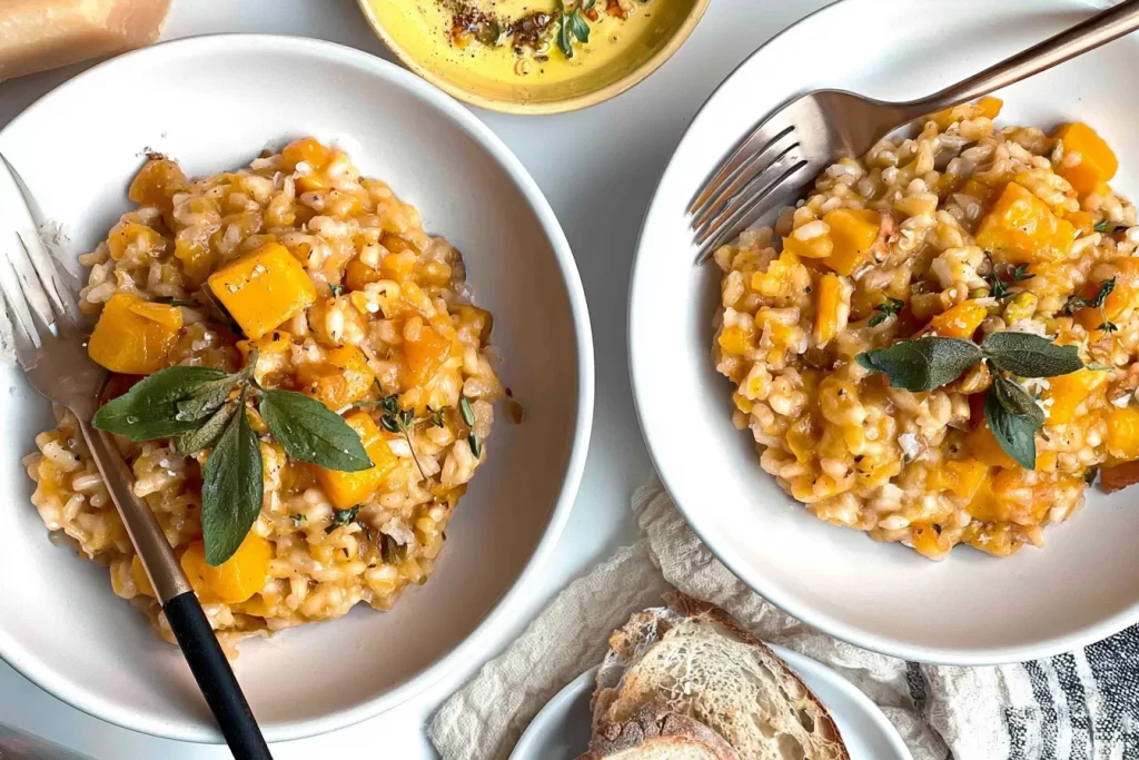 Creamy Butternut Squash Risotto in a Bowl