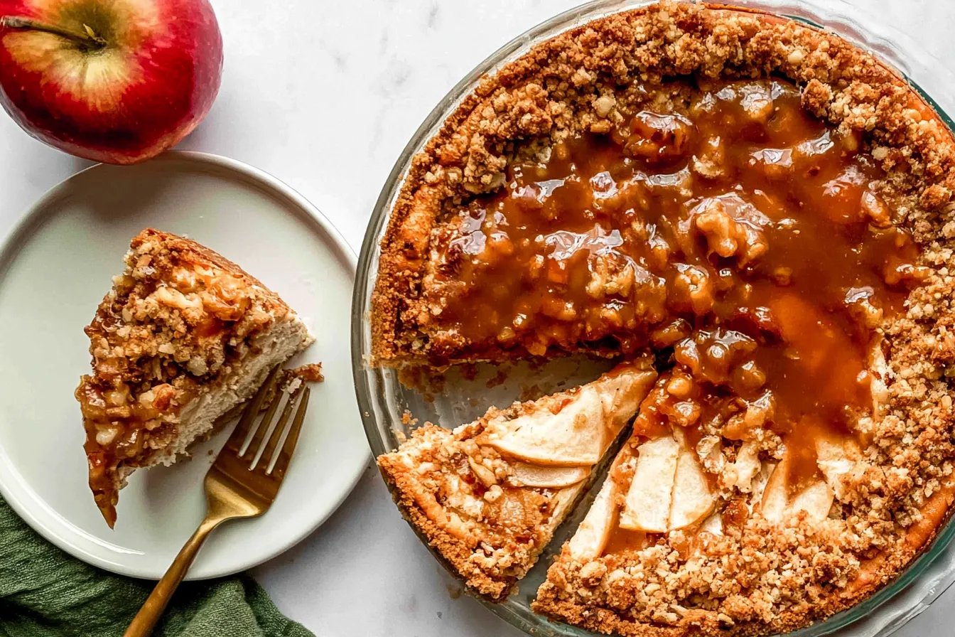 Irresistible Caramel Apple Cheesecake Slices Ready to Serve