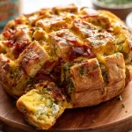 Cheddar Bacon Ranch Pull Apart Bread Fresh Out of the Oven