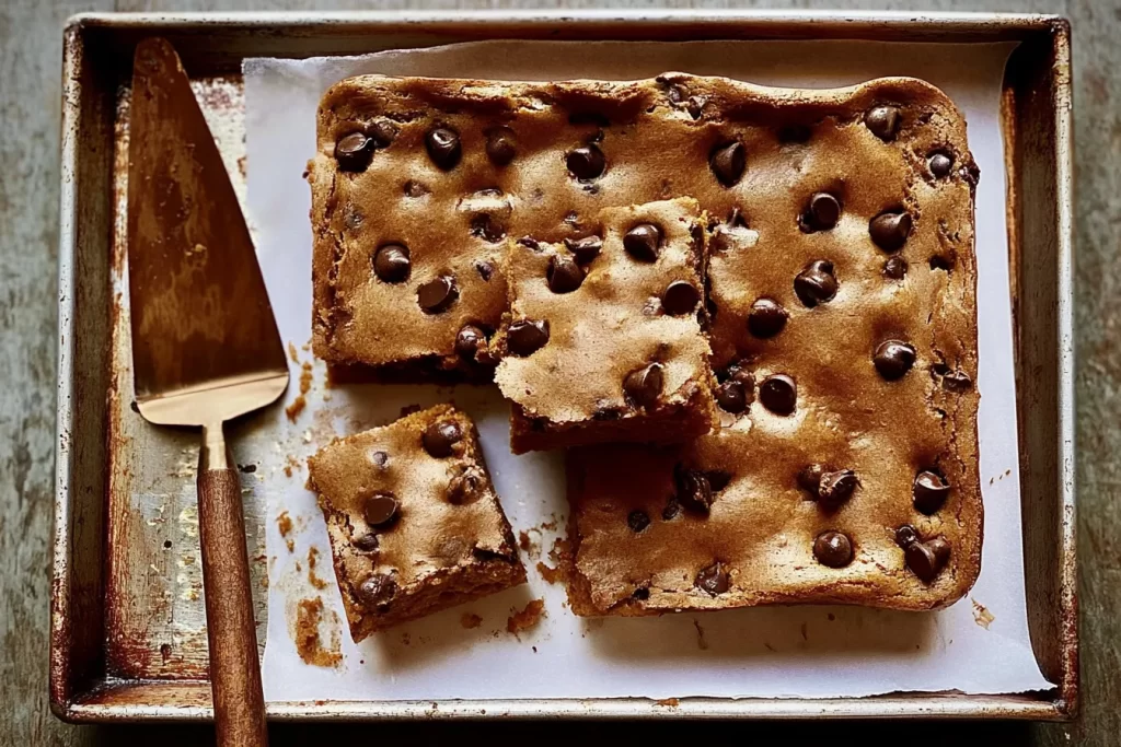 Chocolate Chip Pumpkin Bars Fresh Out of the Oven