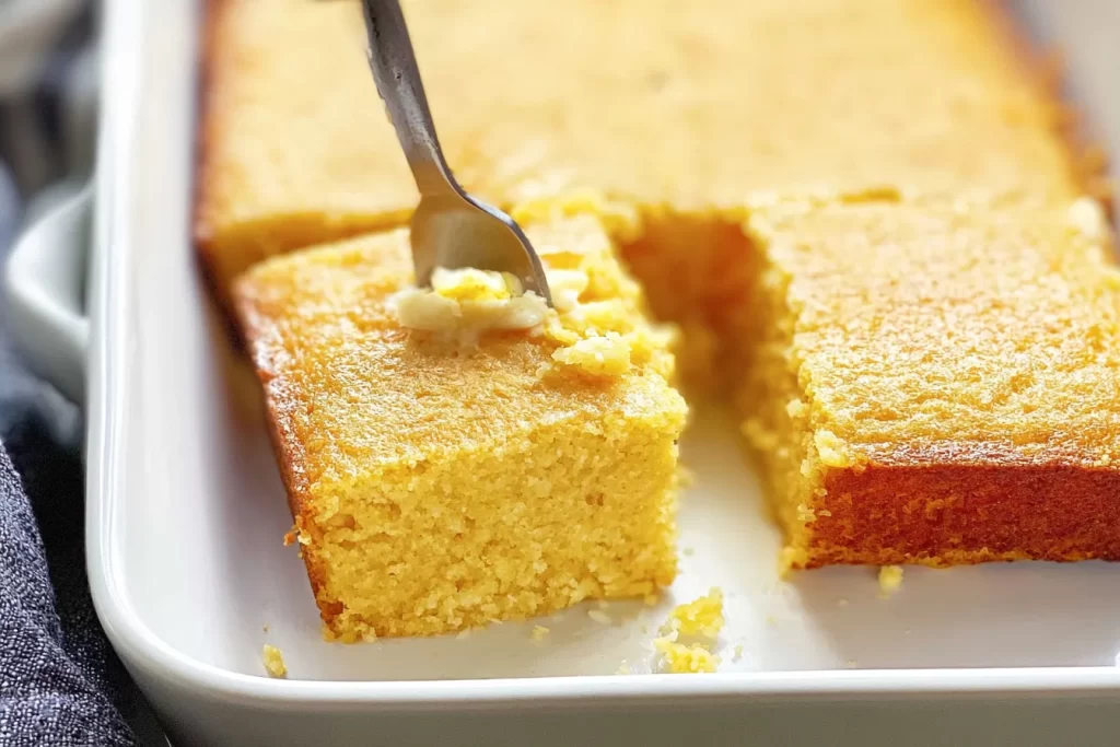 Golden Brown Cornbread Freshly Baked