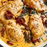 Creamy Tuscan Chicken Served During Dinner