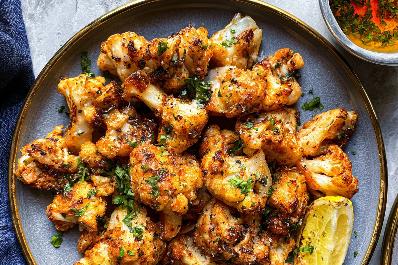 Garlic Parmesan Roasted Cauliflower: Irresistibly Delicious! 1 Garlic Parmesan Roasted Cauliflower on a Baking Tray
