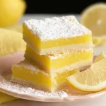 Lemon Bars Freshly Baked with Lemon Zest