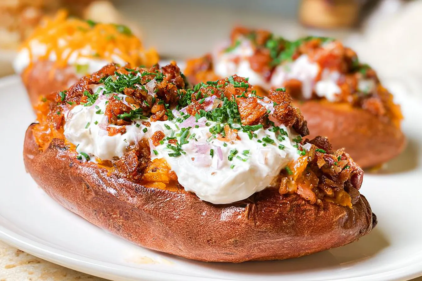 Loaded Baked Sweet Potatoes: A Deliciously Wholesome Treat 1 Loaded Baked Sweet Potatoes with Toppings