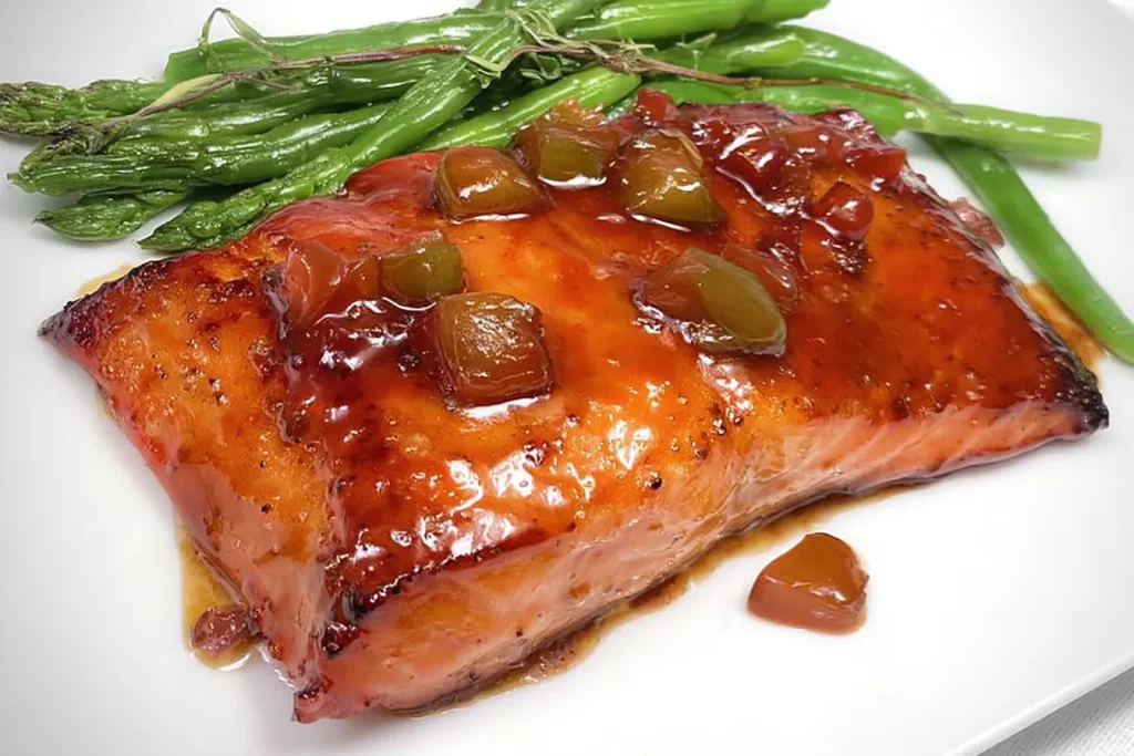 Delicious Maple Dijon Salmon on a Plate