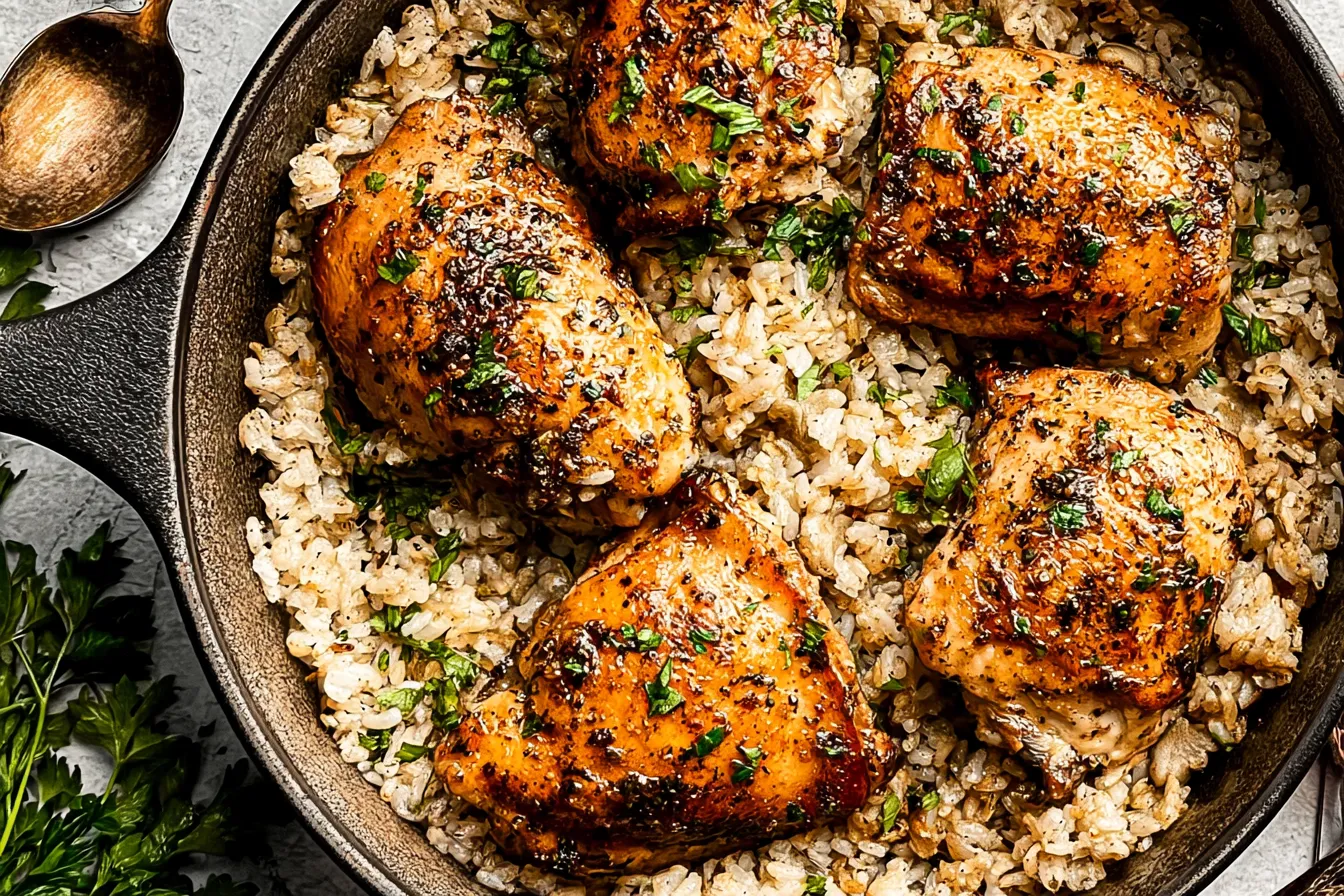 One-Pan Garlic Butter Chicken and Rice
