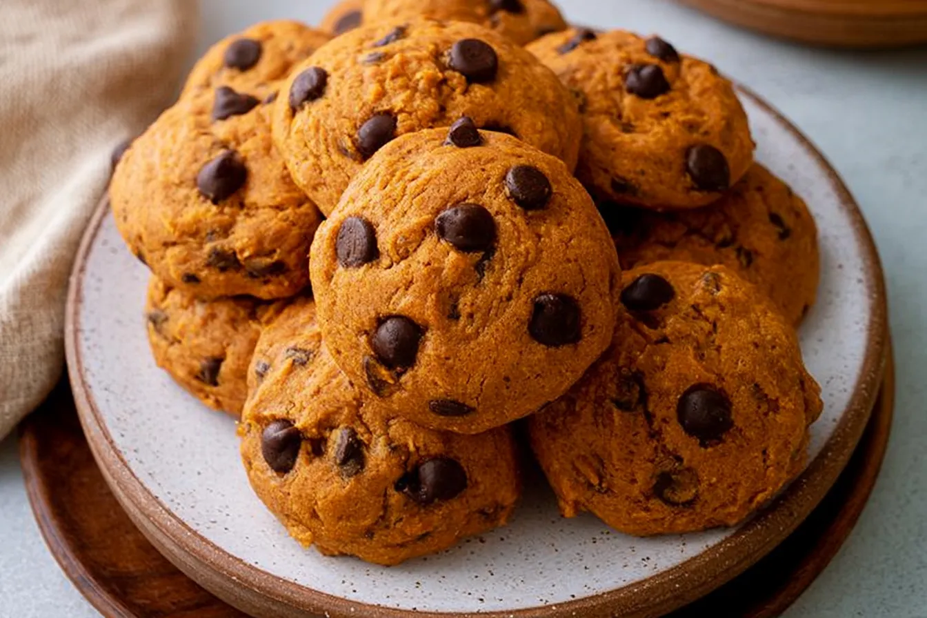 Pumpkin Chocolate Chip Cookies That Will Make You Smile 1 Delicious Pumpkin Chocolate Chip Cookies Freshly Baked