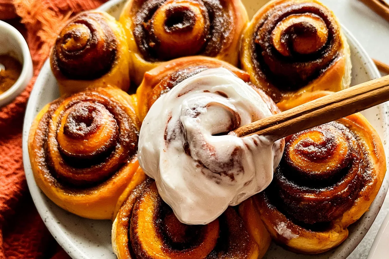 Delicious Pumpkin Cinnamon Rolls Fresh Out of the Oven