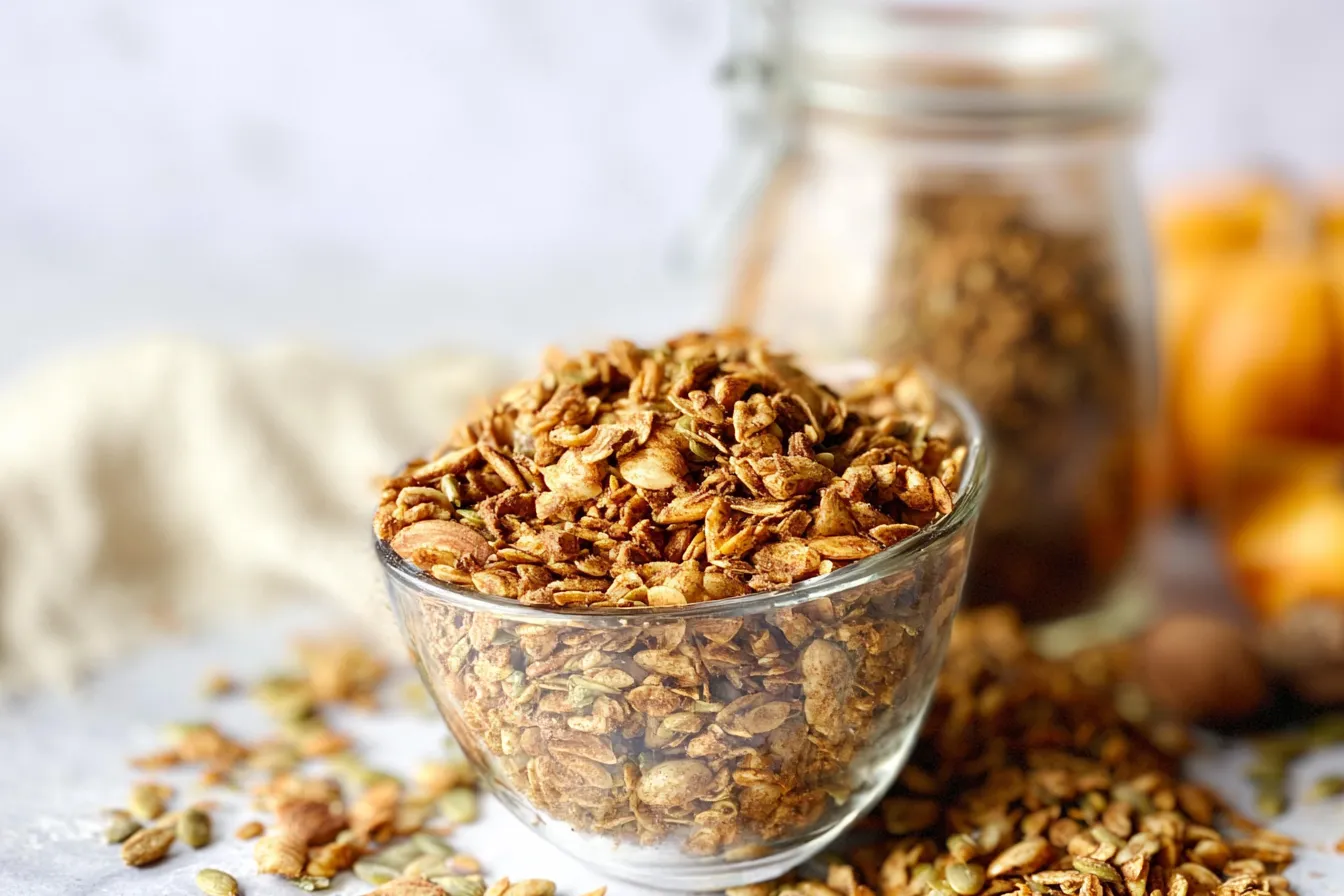 Delicious Pumpkin Spice Granola in a Bowl