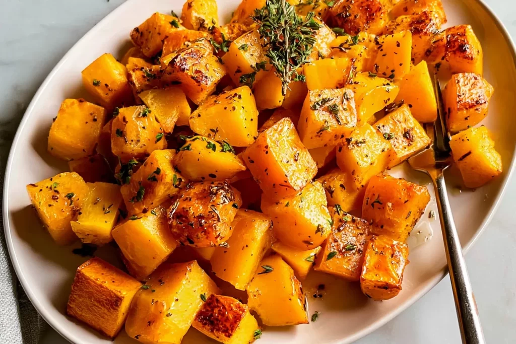 Roasted Butternut Squash Served Warm in a Bowl