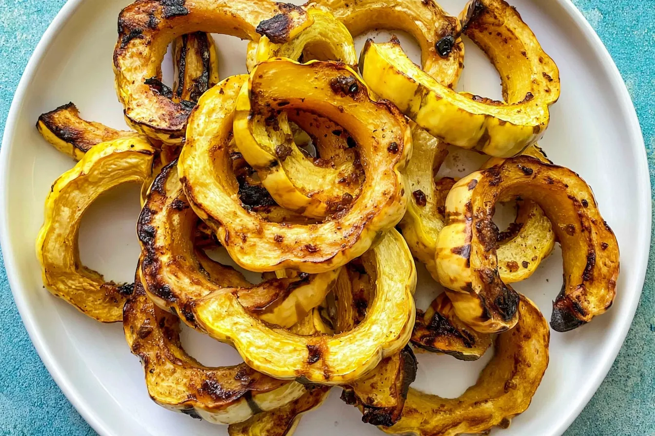 Delicious Roasted Delicata Squash Served on Plate