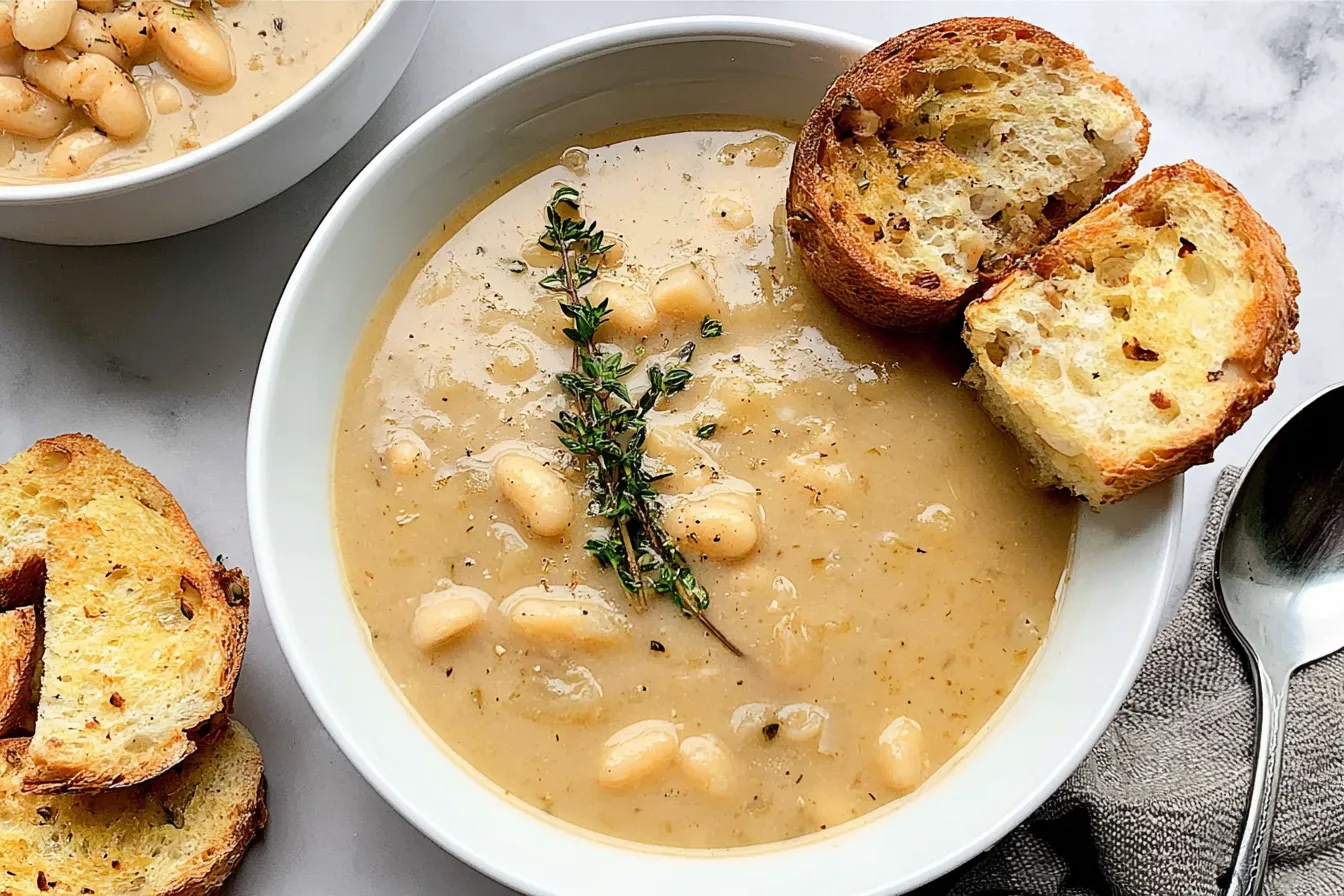 Roasted Garlic White Bean Soup