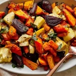 Roasted Root Vegetable Medley in a Rustic Dish