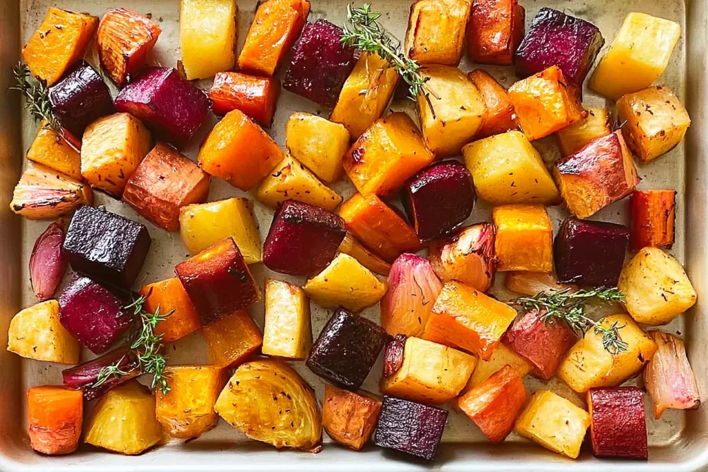 Vibrant Roasted Root Vegetables on a Platter