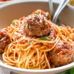 Delicious Spaghetti and Meatballs on a Plate