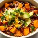 Turkey and Sweet Potato Chili in a Bowl