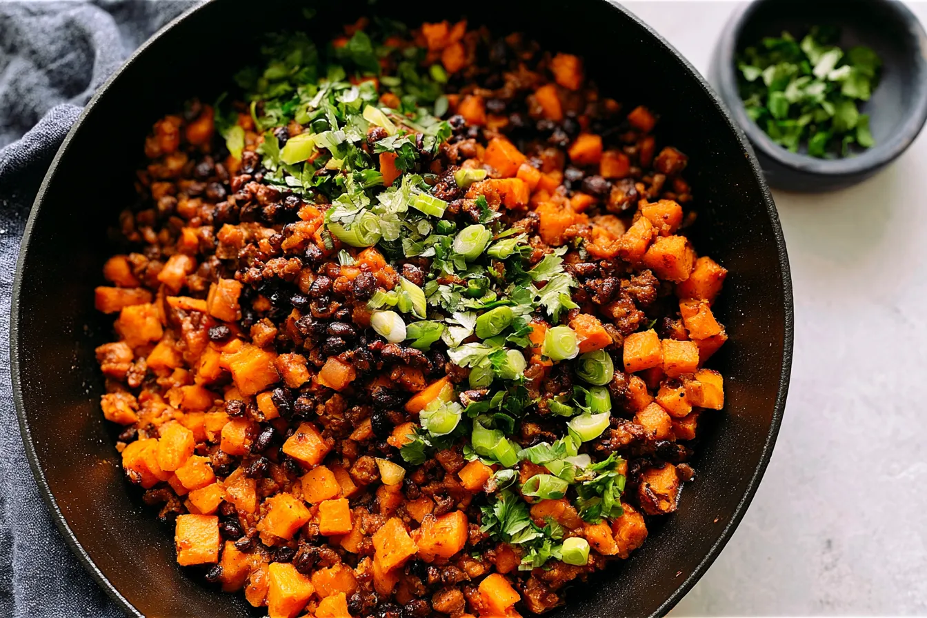 Delicious Turkey and Sweet Potato Skillet Ready to Serve