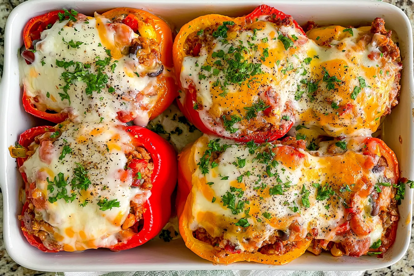 Turkey Chili Stuffed Peppers